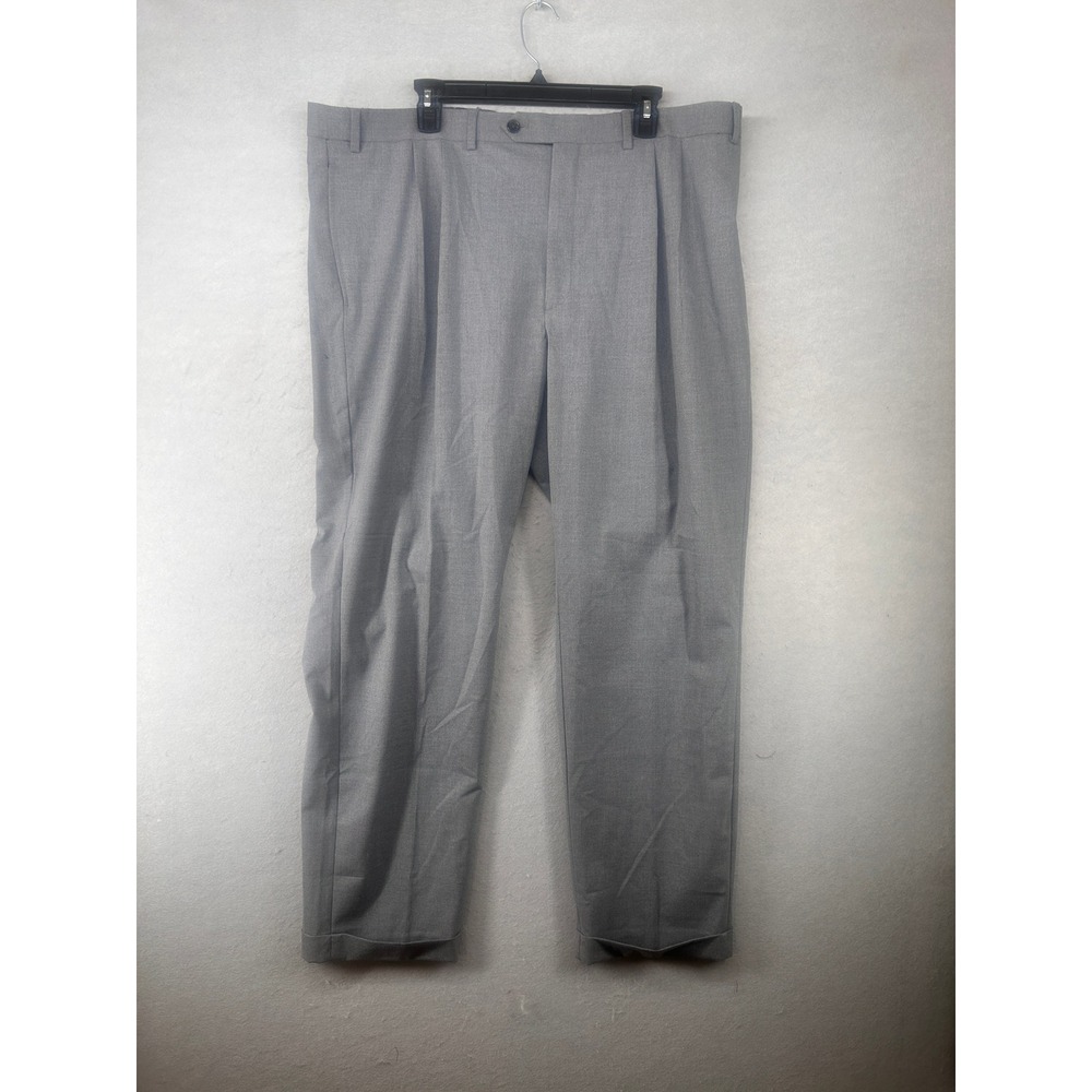 Lauren Ralph Lauren Mens Gray Pleated Cuffed Dress Pants 40x30 Stretch P40W X30L